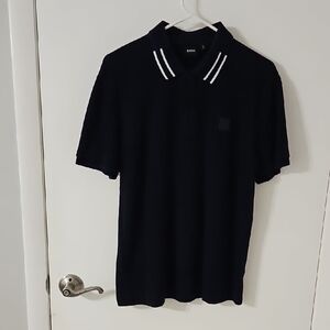 Boss Navy Polo Shirt with White Trim